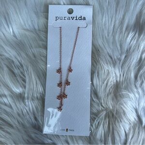 Pura Vida Rose Gold Daisy Medallion Chain Choker Necklace